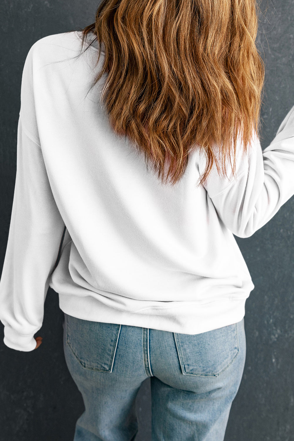 💕White Merry Christmas 🎄Fashion Graphic Heat Transfer Printing Cotton Blend Sweatshirt💕