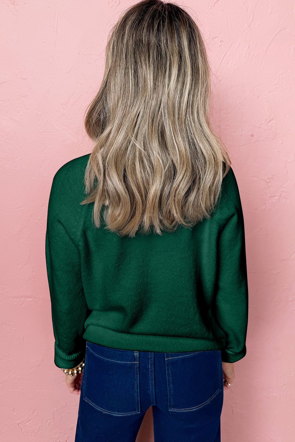 🎄Blackish Green MERRY 🎄Letter Pattern Christmas Raglan Sleeve Sweater🎄