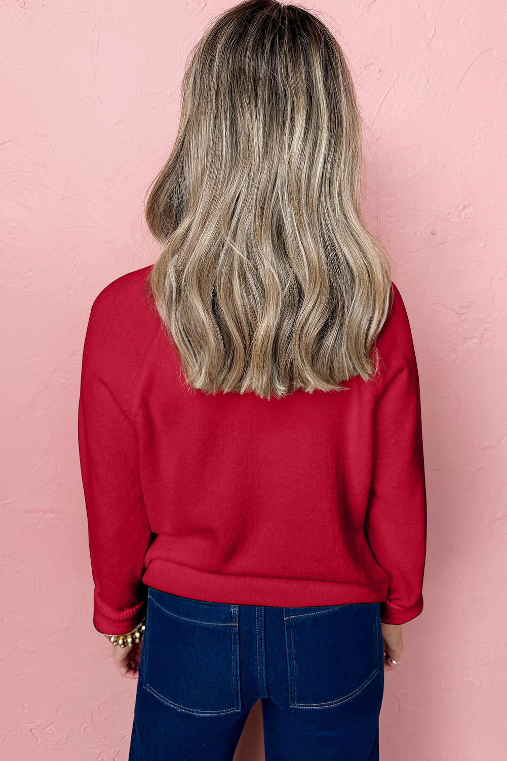 🎄Blackish Green MERRY 🎄Letter Pattern Christmas Raglan Sleeve Sweater🎄