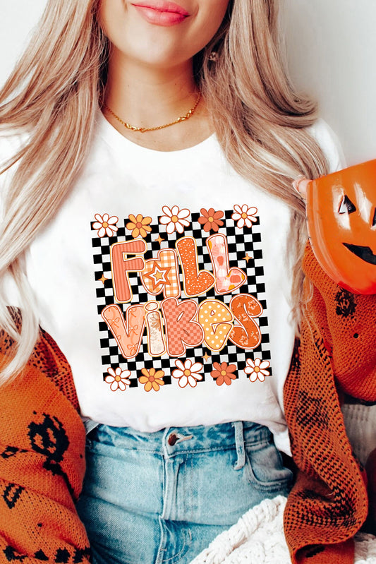 🍂White FALL🍂VIBES👻🧡 Cute Graphic Fashion Tee🍂